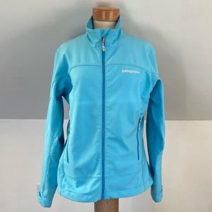 Patagonia Women’s Jacket Aqua Sky Blue Adze Polartec Wind-bloc Large